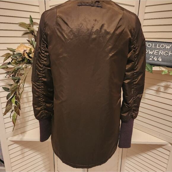 BCBG MAXAZARIA GREEN MULTI POCKET COAT RABBIT FUR LINING SIZE XS - Picture 3 of 12